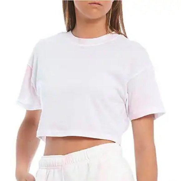 NIAKnit Tie Dye Cropped Crew Neck Coordinating Tee,XS - Picture 1 of 2